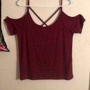 Cute naked shoulder top